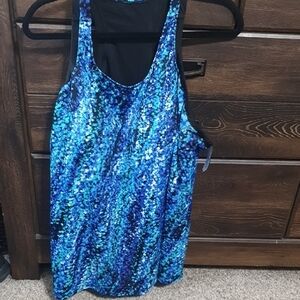 Swimsuits For All Blue Sequin Swim Dress